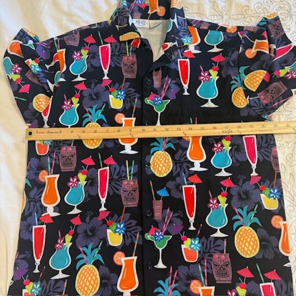 Funny Guy Creation Mens Size M Short Sleeve Tiki Margarita Pineapple Resort Vaca - Picture 5 of 11